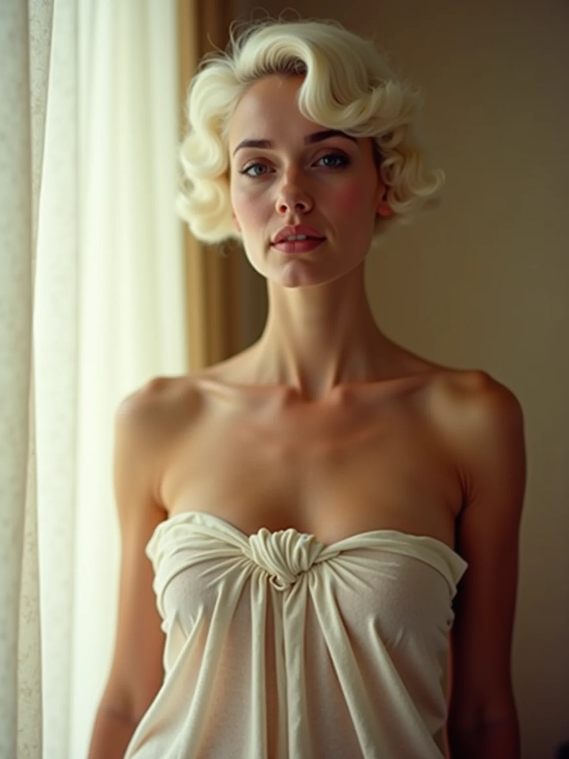 AI-generated glamour portrait of a fictional woman