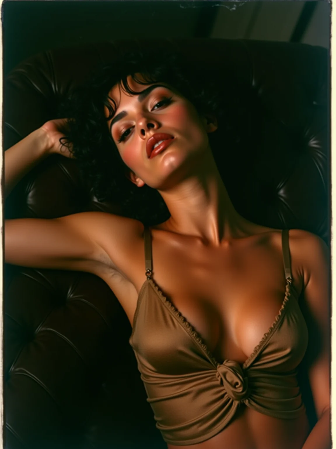 AI-generated glamour portrait of a fictional woman