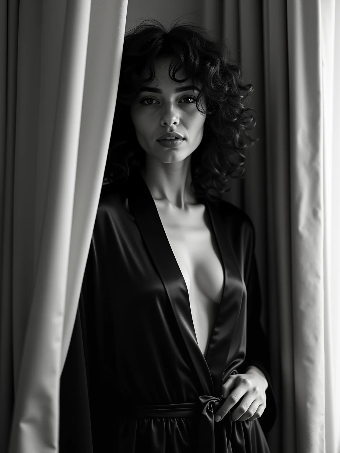 AI-generated glamour portrait of a fictional woman