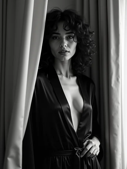 AI-generated glamour portrait of a fictional woman