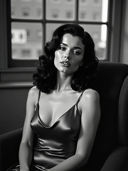 AI-generated glamour portrait of a fictional woman