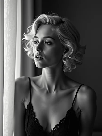 AI-generated glamour portrait of a fictional woman