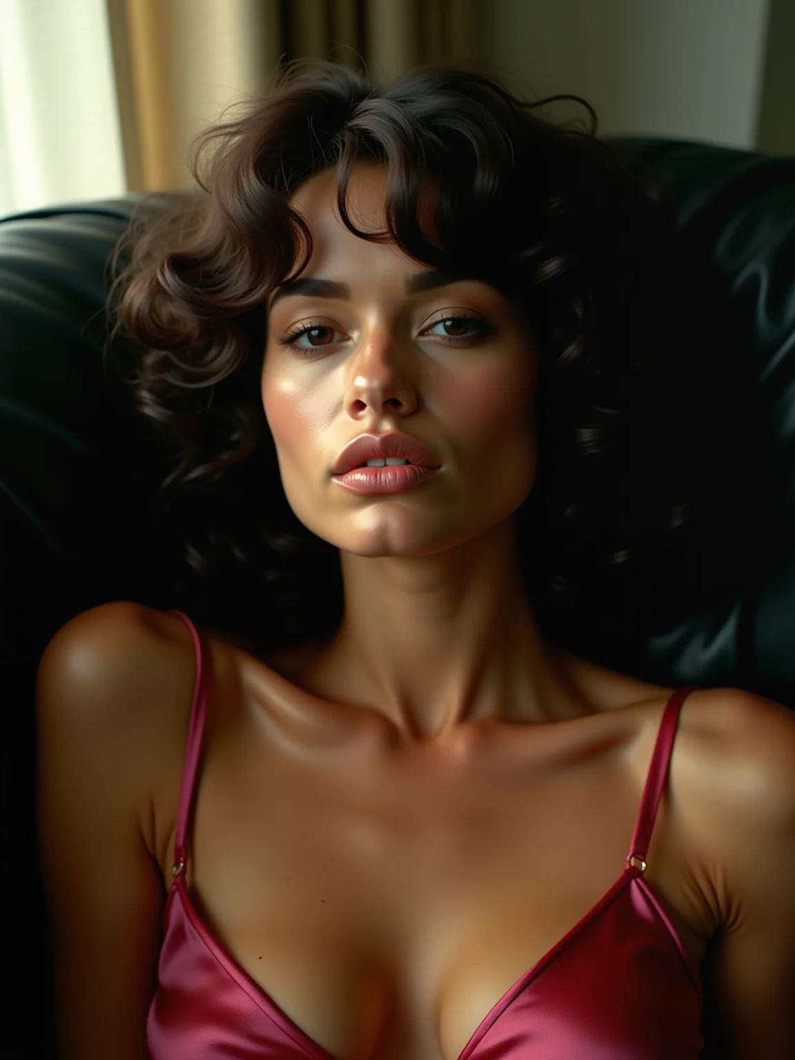 AI-generated glamour portrait of a fictional woman