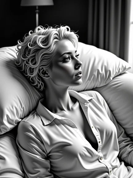 AI-generated glamour portrait of a fictional woman
