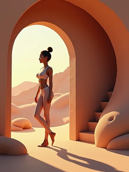 AI-generated glamour portrait of a fictional woman