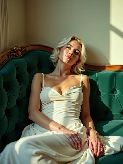 AI-generated glamour portrait of a fictional woman