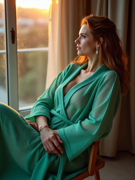 AI-generated glamour portrait of a fictional woman