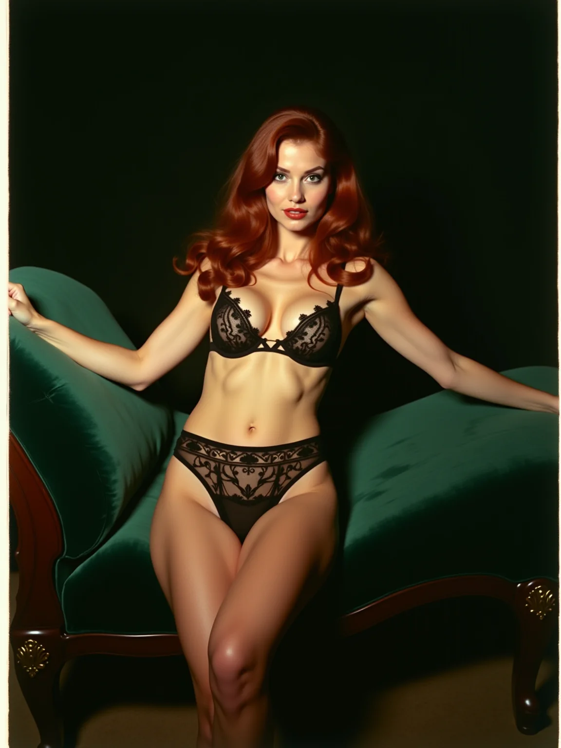 AI-generated glamour portrait of a fictional woman