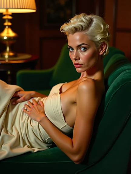 AI-generated glamour portrait of a fictional woman